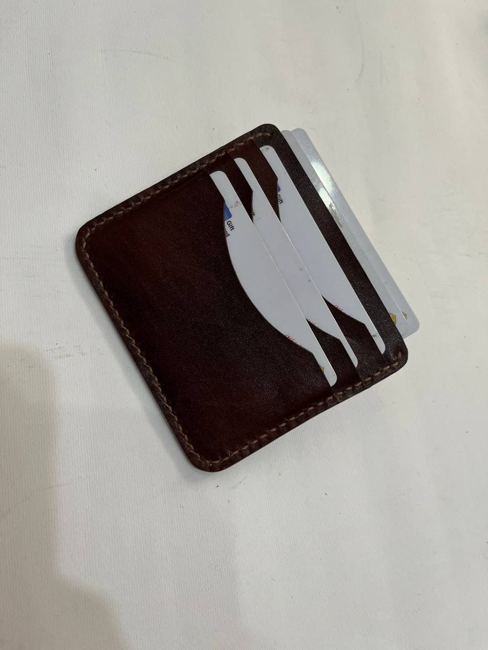 ست جاکارتی چرم ساق شترمرغ با دوخت اریب — تصویر ۳