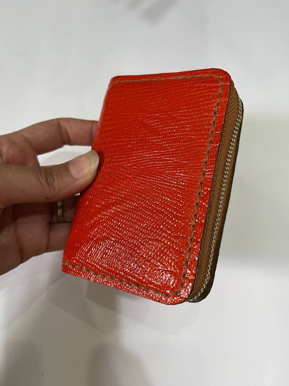 جاکارتی چرم آکاردئونی دورزیپ لیزارد عسلی