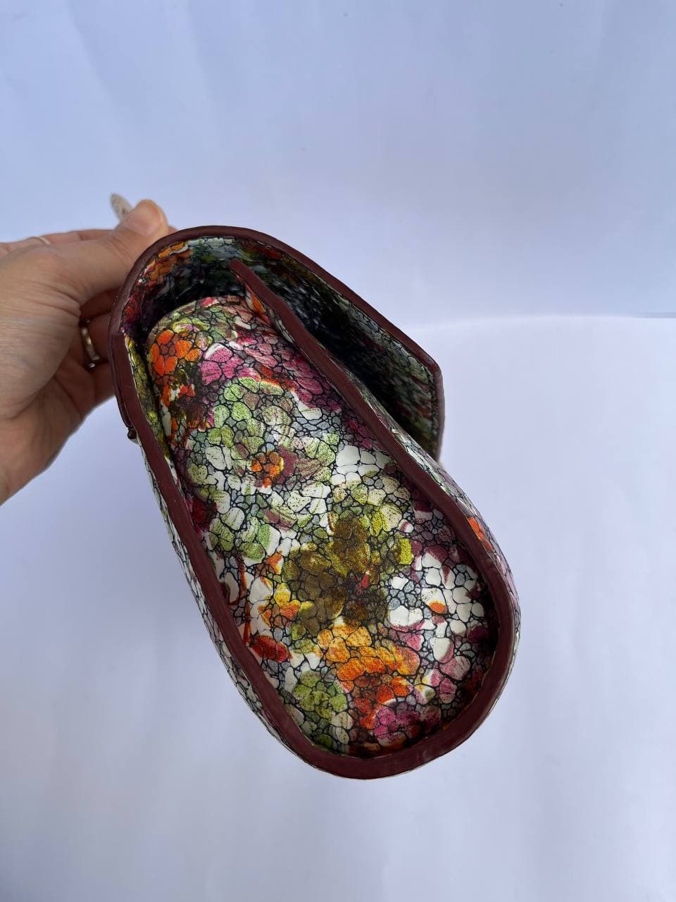 کیف مجلسی بهاری با چرم ورنی ترک — تصویر ۵