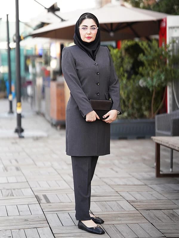 مانتو اداری بزیاق یقه هفت آستر دار کد 359
