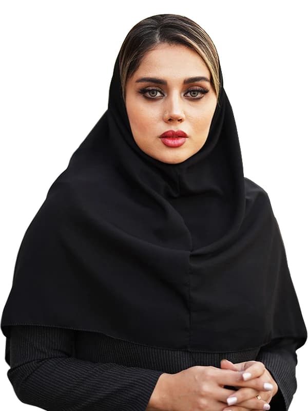 مقنعه کرپ ساده مشکی