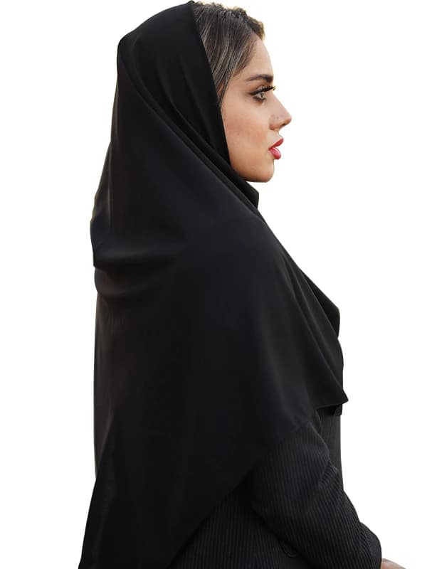 مقنعه کرپ ساده مشکی — تصویر ۲
