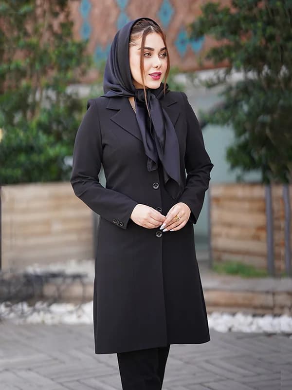 مانتو اداری فیونا یقه انگلیسی آستر دار کد 341 — تصویر ۴
