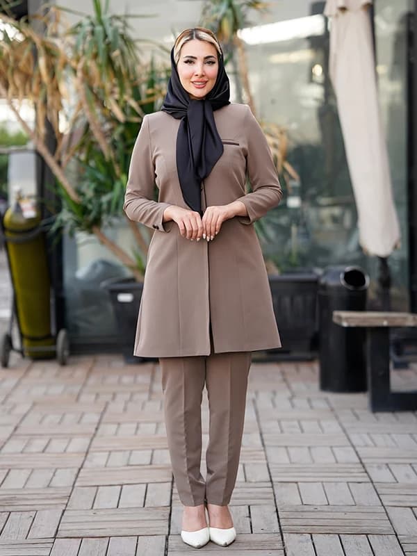 مانتو اداری فیونا یقه هفت آستر دار کد 342