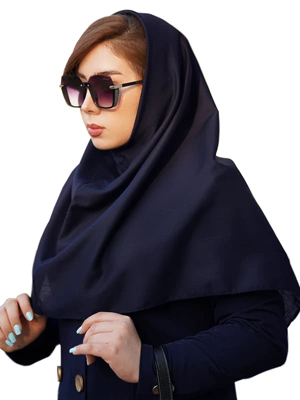 مقنعه ساده نخی بروجرد سورمه ای