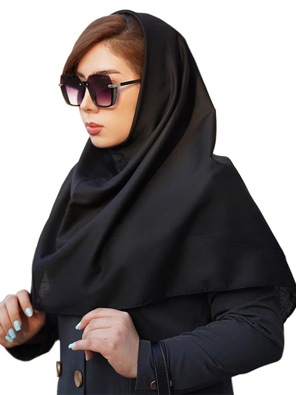 مقنعه ساده نخی بروجرد مشکی
