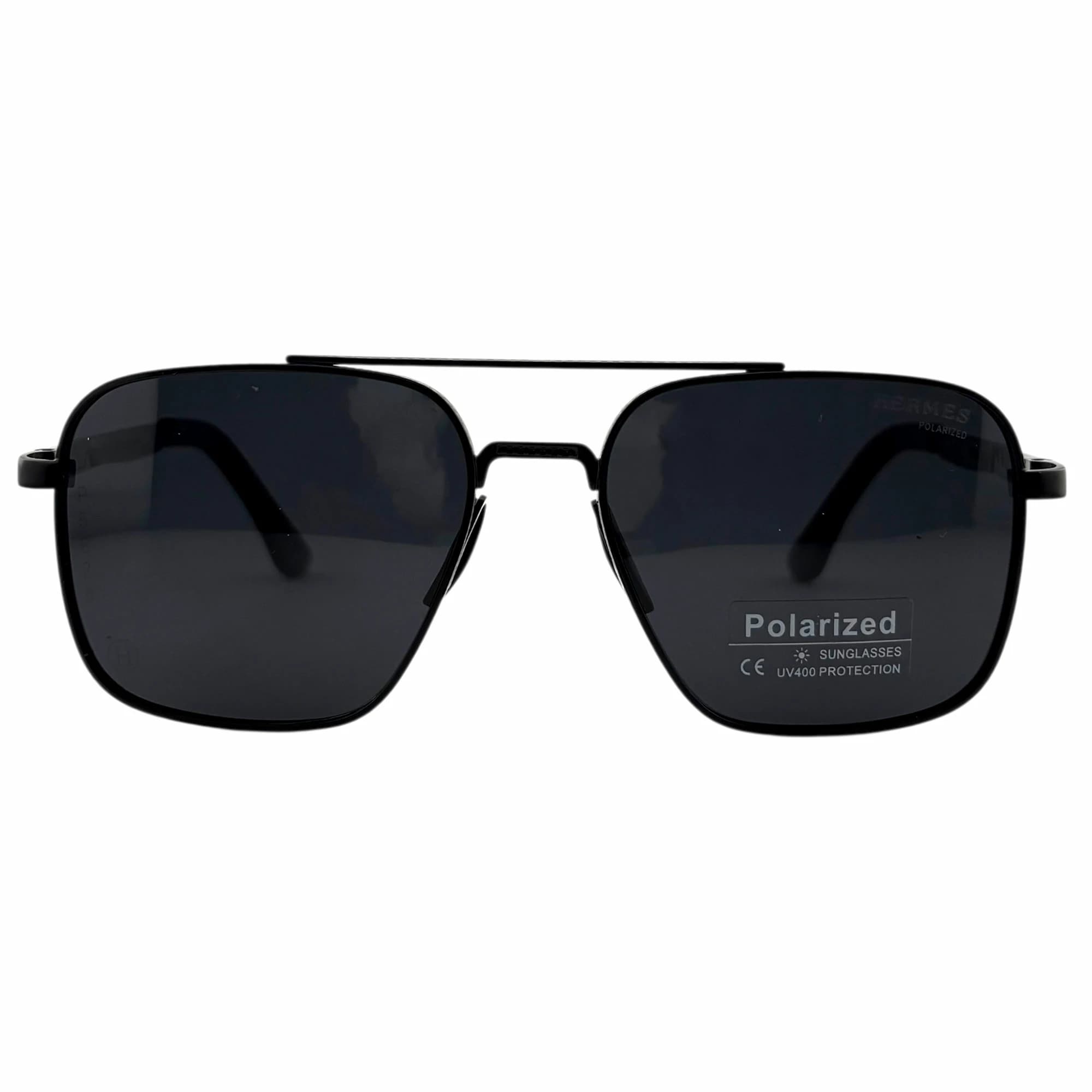 عینک آفتابی فلزی هرمس مشکی HERMES p5826 blk