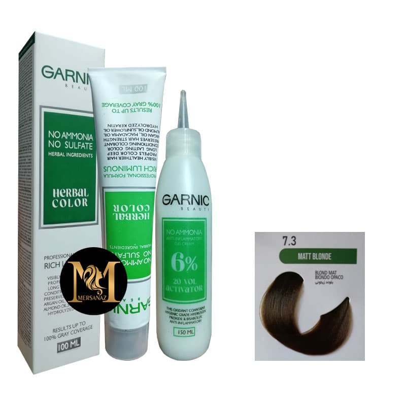 رنگ مو گارنیک بدون آمونیاک شماره 7.3 حجم 100 میلی لیتر رنگ بلوند زیتونی