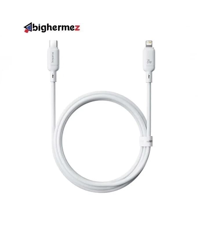 کابل شارژ سریع USB-C به Lightning بیسوس مدل Silky 20W طول 1m – سفید