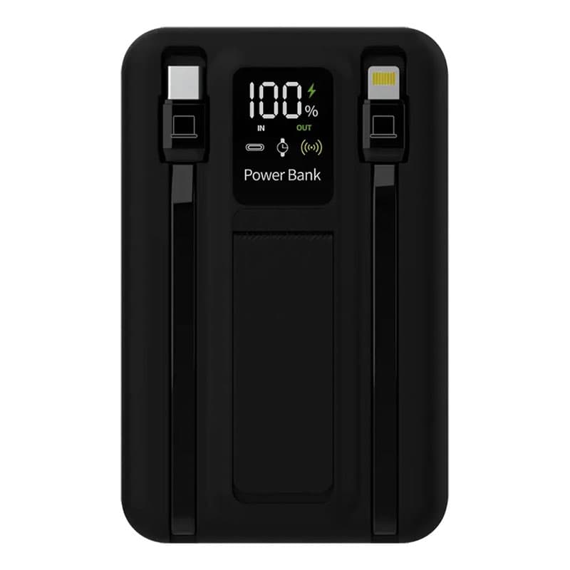 پاوربانک 10000mAh فست+وایرلس و کابل متصل پرودو Porodo 10000mAh MagSafe PowerBank PB080 — تصویر ۳