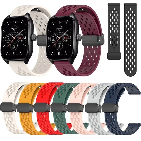 بند سیلیکونی ساعت امازفیت Amazfit GTS 4 مدل Hole Style