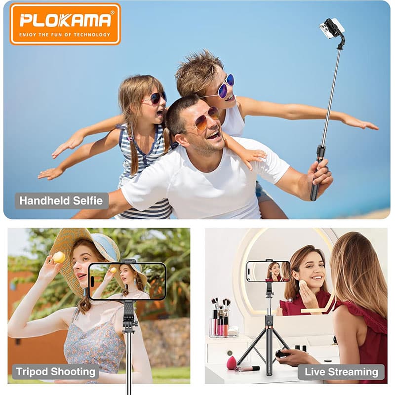سه پایه سلفی (مونوپاد) شاتر دار بلوتوثی Polkama Live-K9 — تصویر ۴