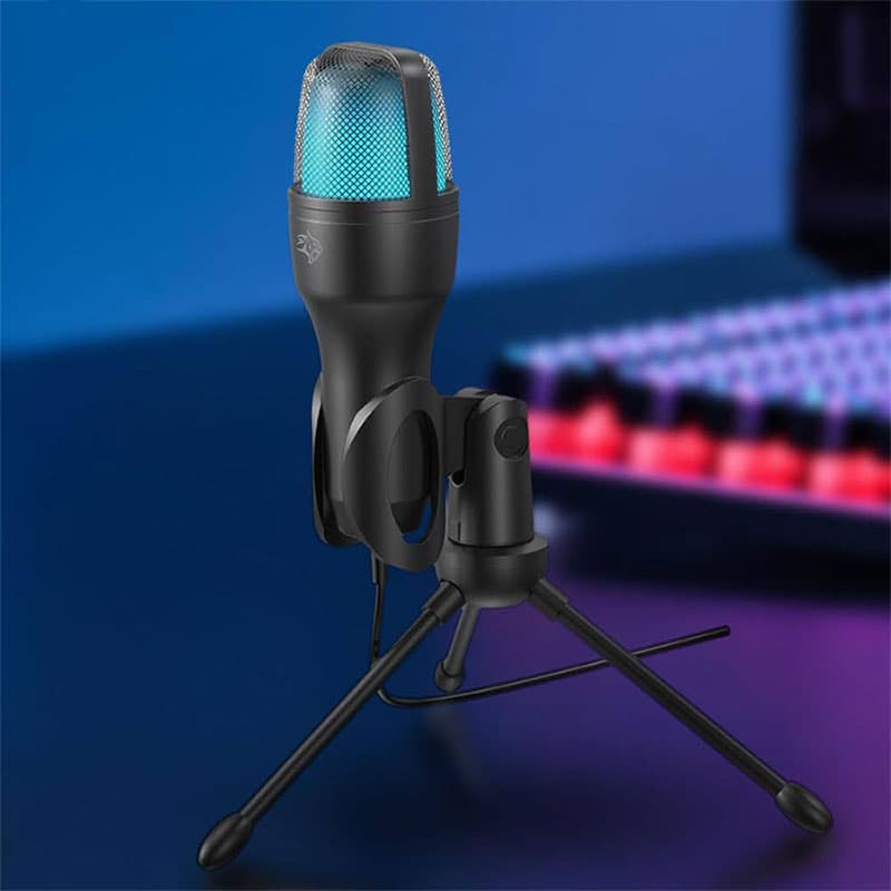 میکروفن رومیزی استند دار پرودو سوکت USB مدل Porodo gaming condenser PdX551 — تصویر ۴