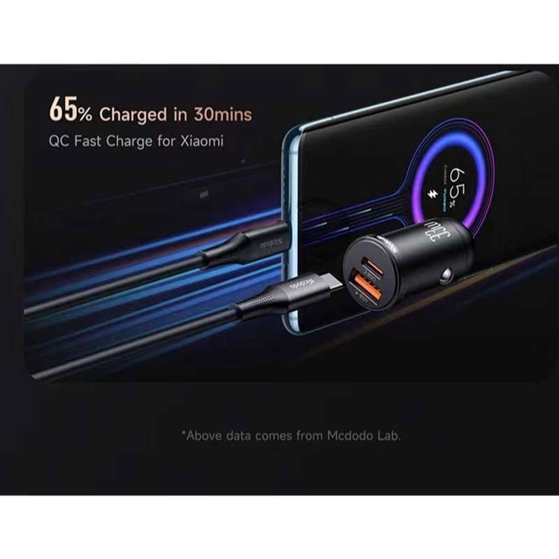 شارژر فندکی 2 پورت یک پورت PD سوپرفست مک دودو Mcdodo Fast car charger CC-232 — تصویر ۵