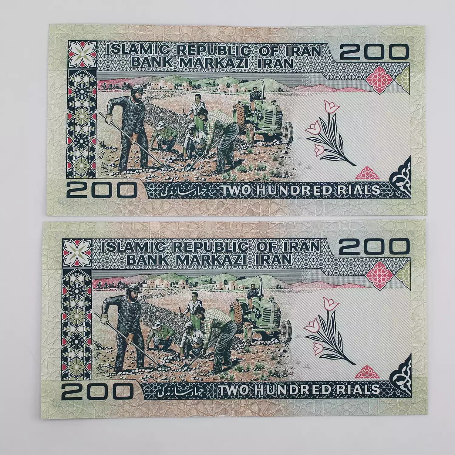 اسکناس 20 تومانی جهاد – جفت – ایروانی قاسمی – 391457 — تصویر ۲