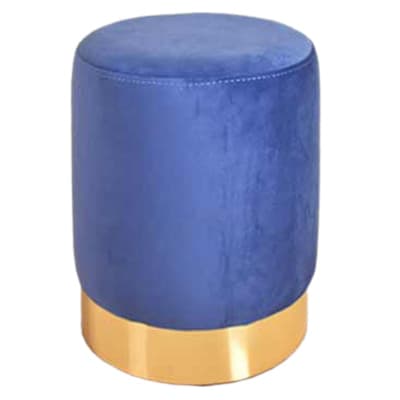 پاف استوانه ای مخمل تشک آبی کاربنی