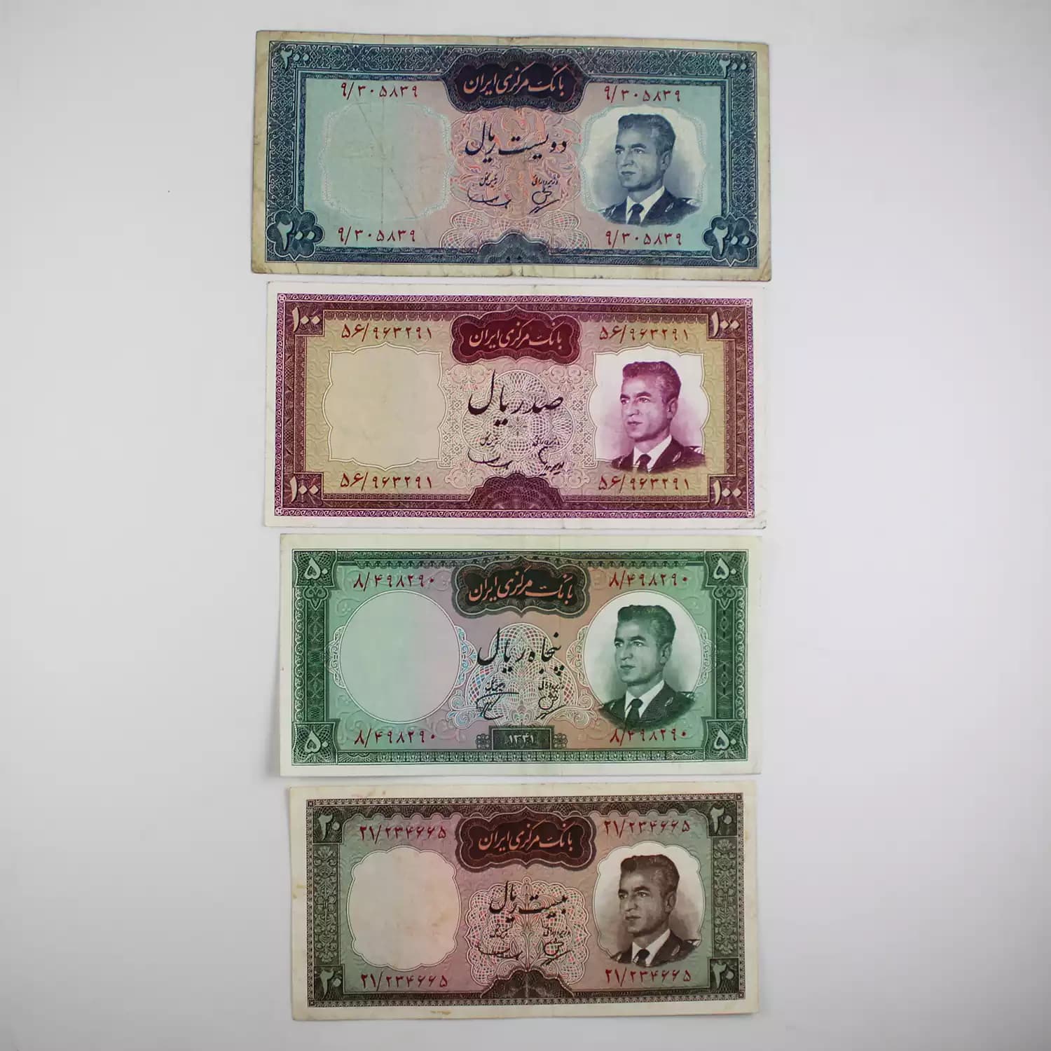 ست اسکناس کراواتی محمدرضا شاه – 305839