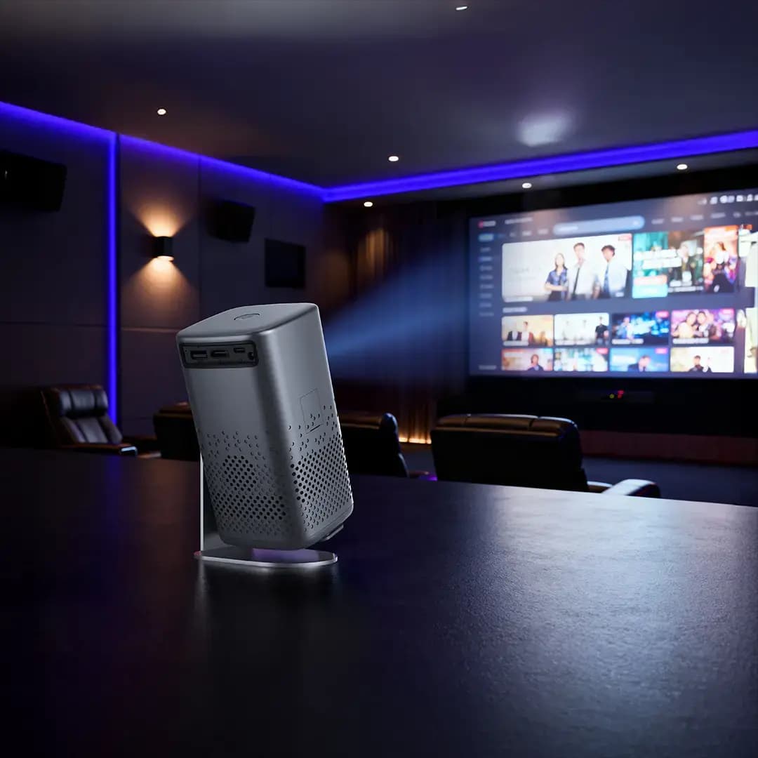 ویدیو پروژکتور هوشمند شارژی باکیفیتFHD پرودو مدل گوبو Porodo Lifestyle Gobo Portable Air projector — تصویر ۴