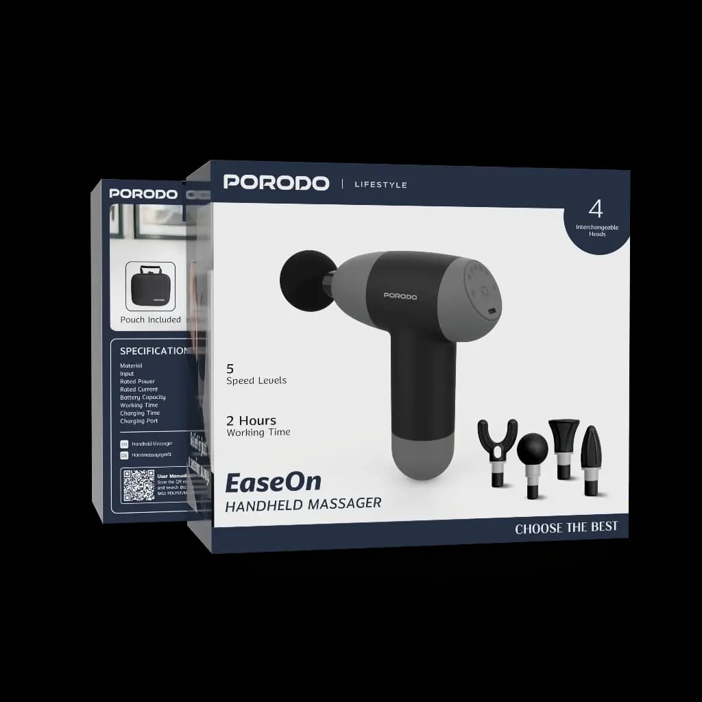 ماساژور تفنگی شارژی با 5 سطح سرعت پرودو مدل ایزان Porodo Lifestyle EaseOn Handheld Massager LFS14 — تصویر ۳