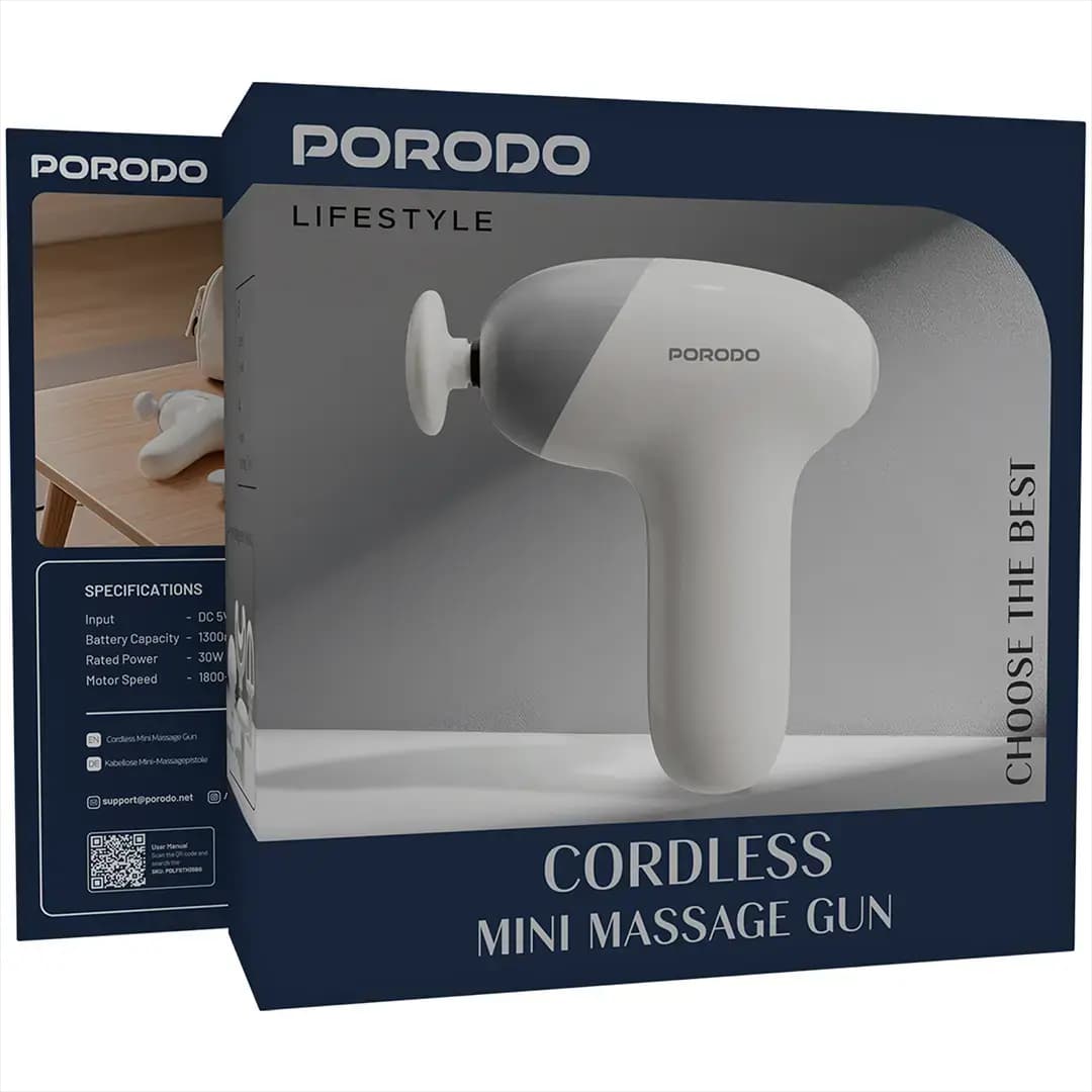 ماساژور تفنگی شارژی پرودو مدل Porodo Lifestyle Cordless Mini Massage Gun LFS35 — تصویر ۳