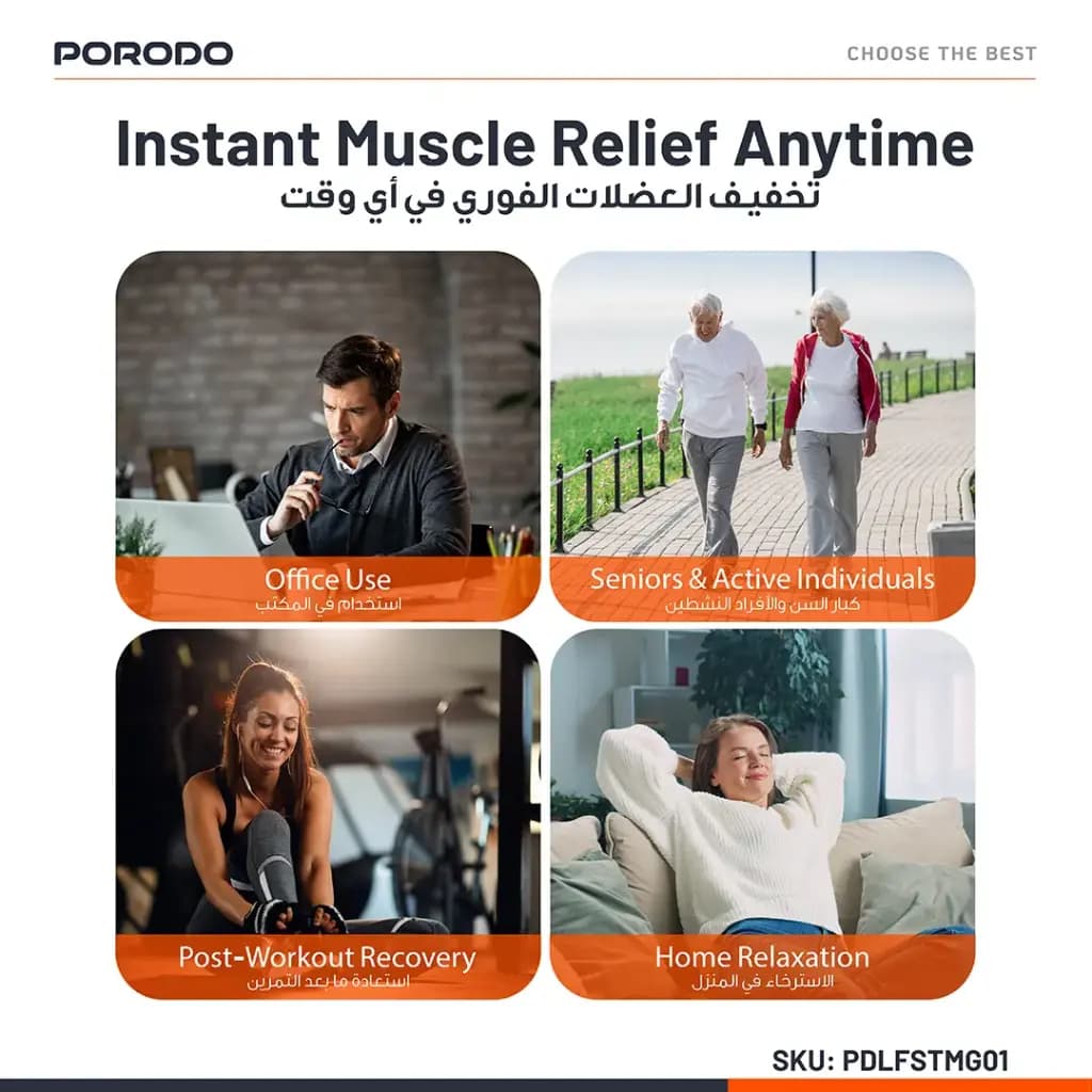 ماساژور تفنگی شارژی پرودو مدل Porodo Lifestyle Cordless Mini Massage Gun LFS01 — تصویر ۳