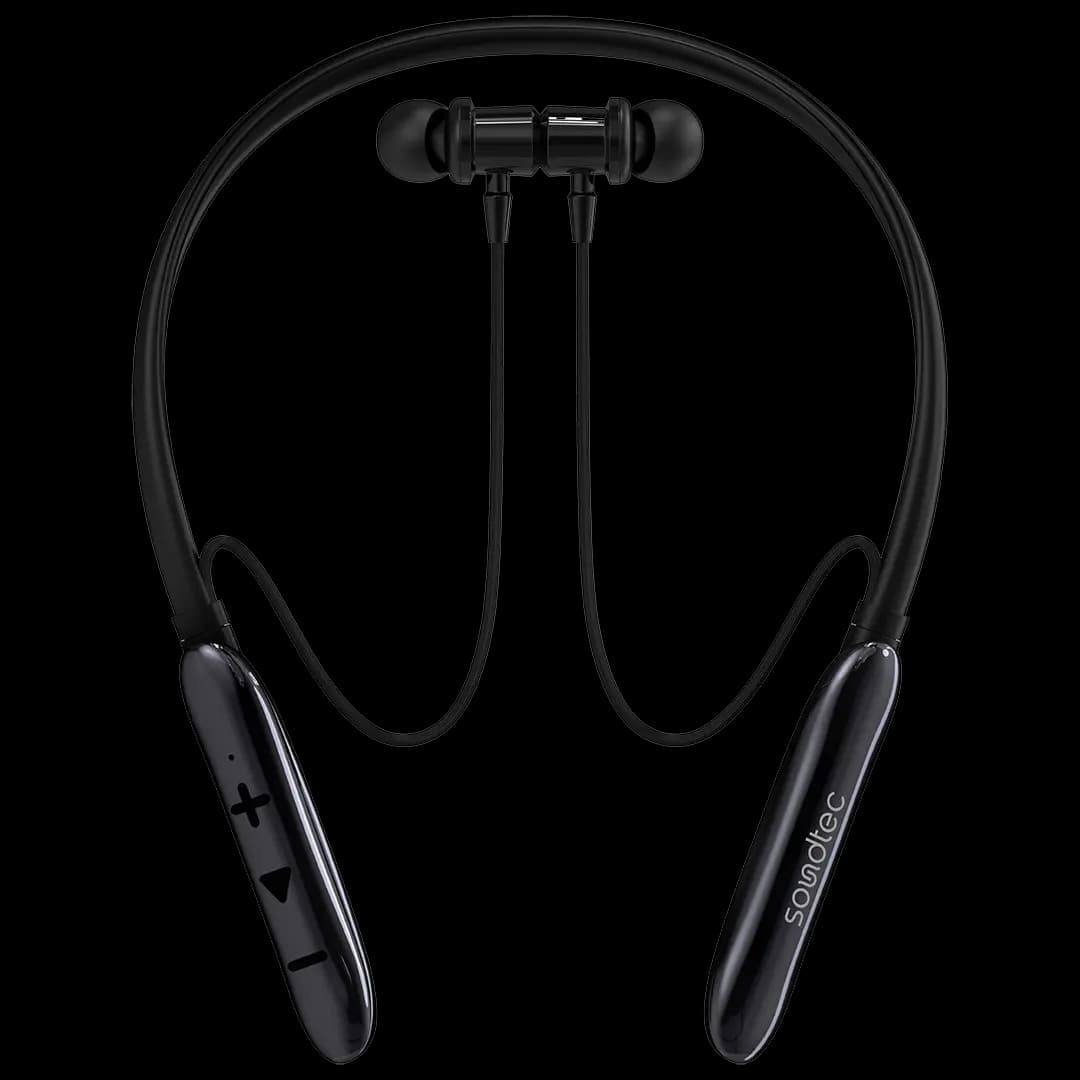 هدفون بلوتوث گردنی نویزگیردار پرودو مدل آورابند Porodo Soundtec Auraband Neckband ENC Earphones — تصویر ۴