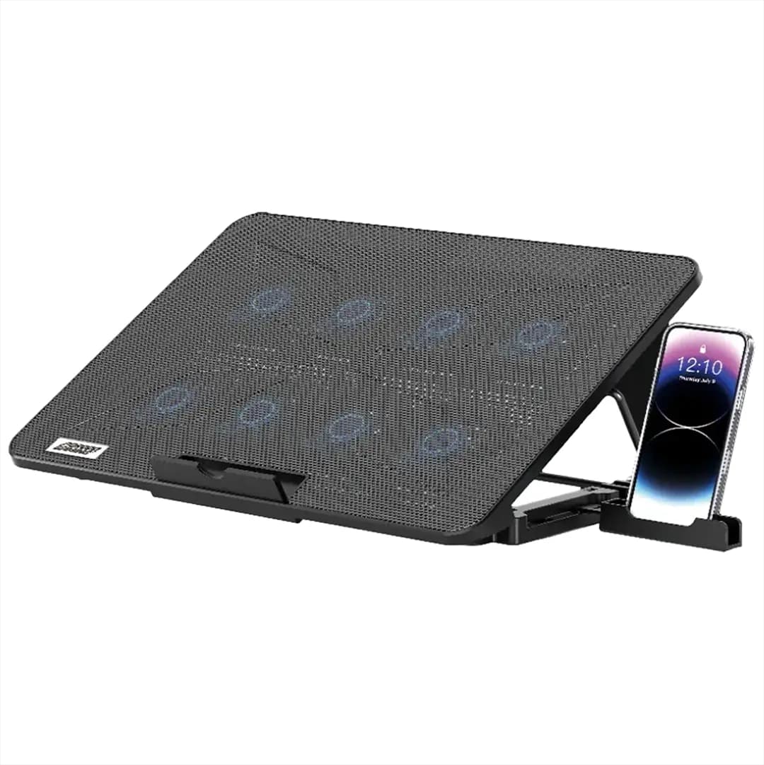 کول پد 8 فن لپ تاپ+ استند موبایل پرودو مدل Porodo Gaming 8-FanLaptop Cooling Stand PDX5 — تصویر ۳