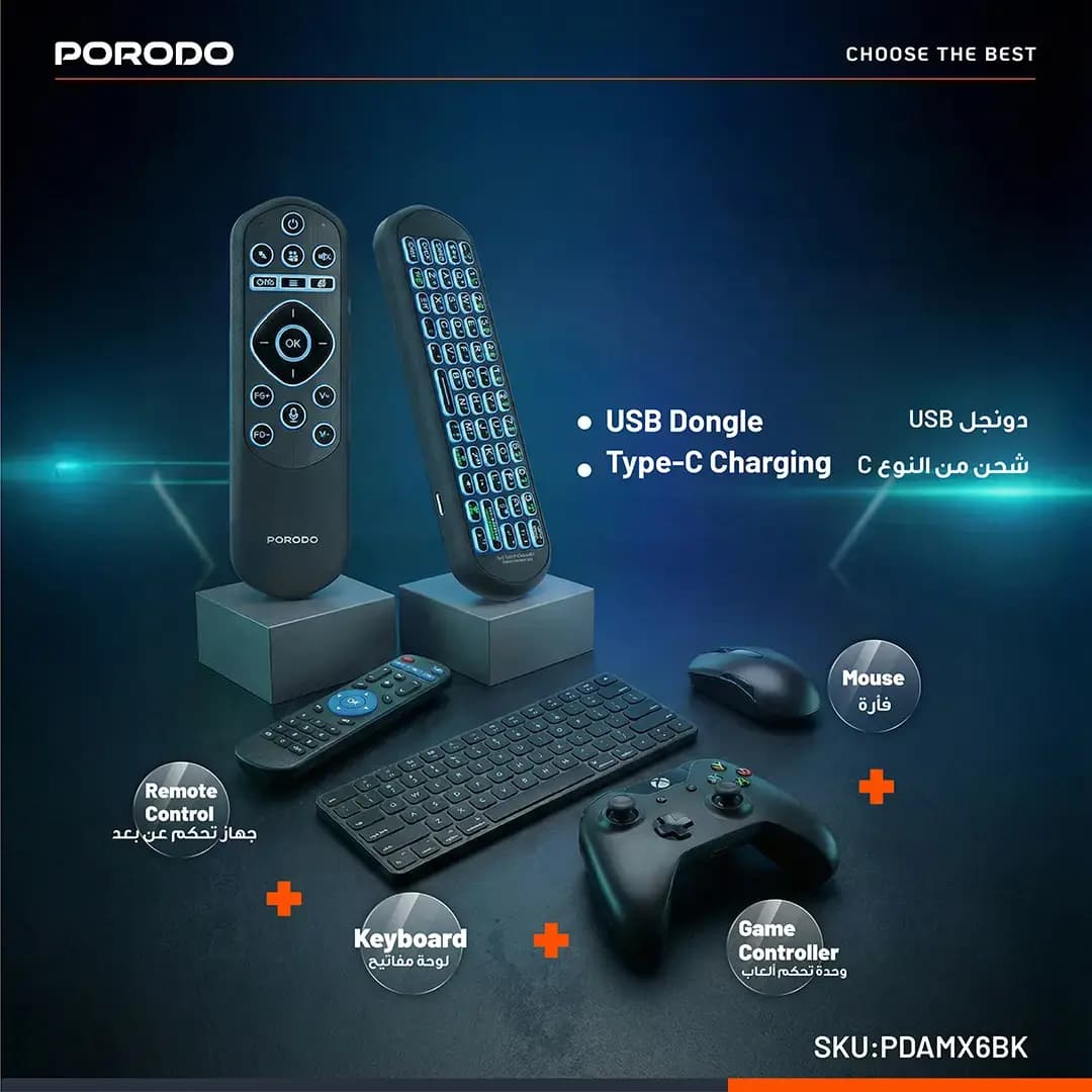 ریموت کنترل جادویی و کیبورد پرودو مدل میکو porodo Miko Mini Keyboard PDAMX6 — تصویر ۴