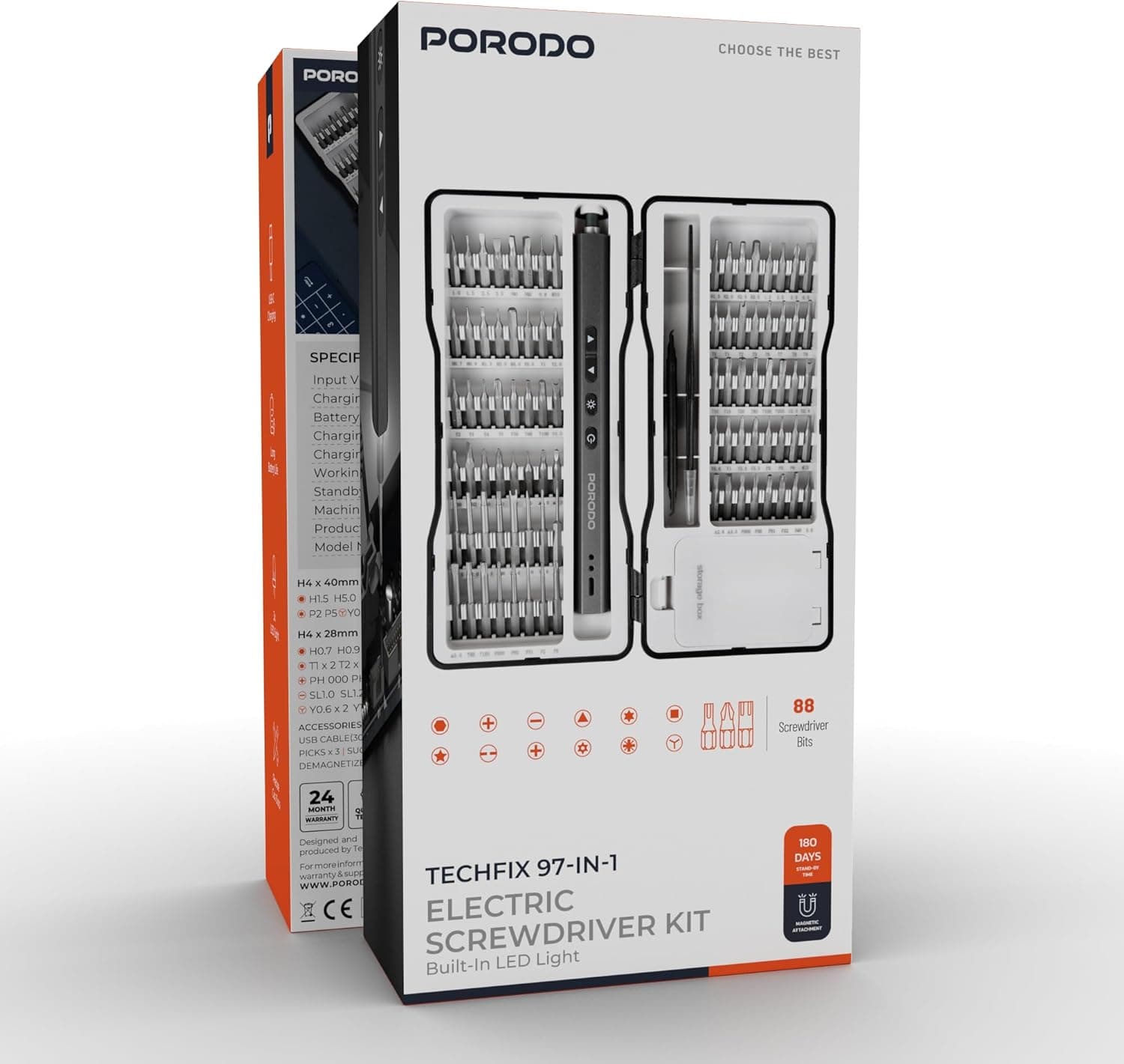 پیچ گوشتی 97 تیکه پرودو مدل Porodo TechFix 97-In-1 Electric ScrewDriver Kit PDGTE970 — تصویر ۴