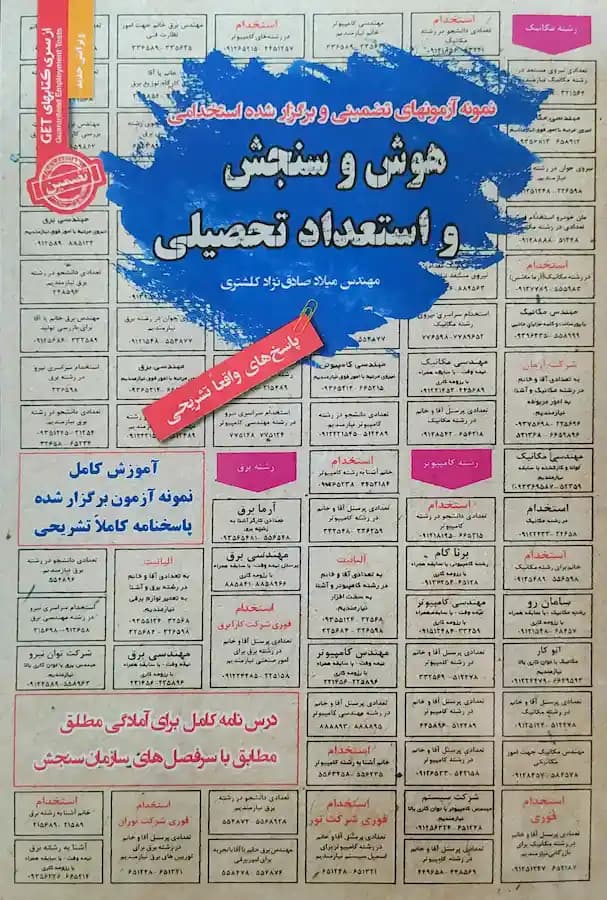کتاب استخدامی هوش و سنجش و استعداد تحصیلی سامان سنجش