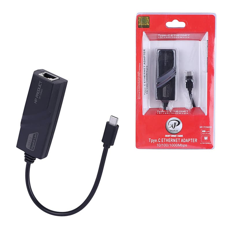 تبدیل کارت شبکه Type-C به LAN سرعت 10/100/1000مدل XP-TC-842U