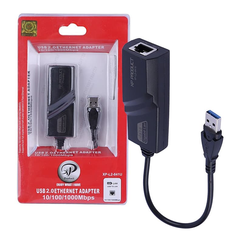 تبدیل کارت شبکه USB2.0 به LAN سرعت 10/100/1000مدل XP-L2-841U