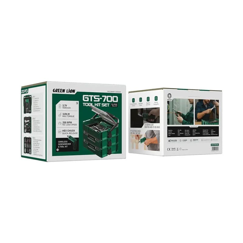 جعبه ابزار گرین لاین با ظرفیت 213 تکه Green Lion GTS-700 Tool Kit Set-213 Pieces — تصویر ۸