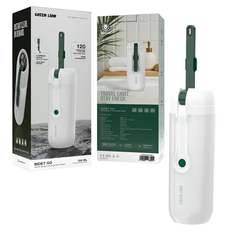 خودشور شارژی گرین لاین مدل Green Lion Bidet Go With Built-In Water Tank GPB-10