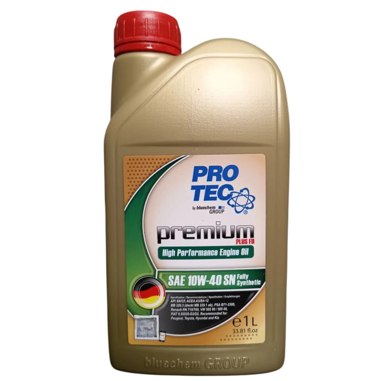 روغن موتور خودرو بنزینی پروتک مدل 10w40SN حجم 1 لیتر