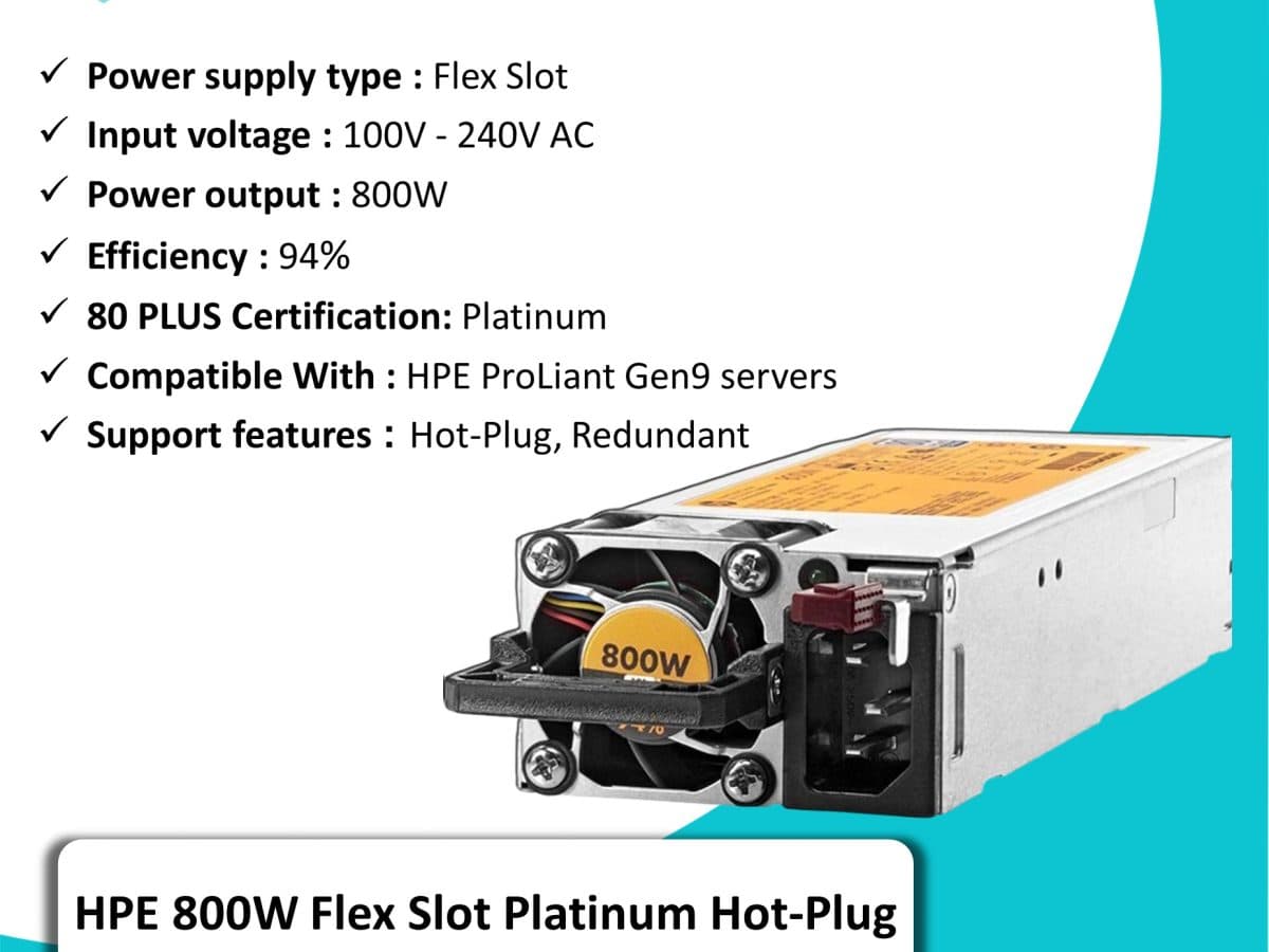 پاور سرور اچ پی HP 800w برای سرور G9 — تصویر ۳