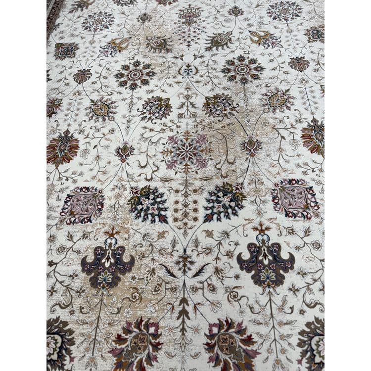 فرش افشان کرم طرح جدید ۱۲۰۰ شانه سلطان آبادی کد 232 — تصویر ۴