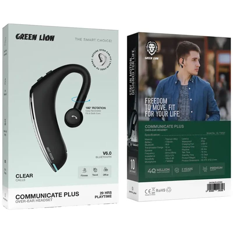 هدفون بولوتوثی تک گوشی Green Lion Communicate plus GL-TWS91 — تصویر ۴
