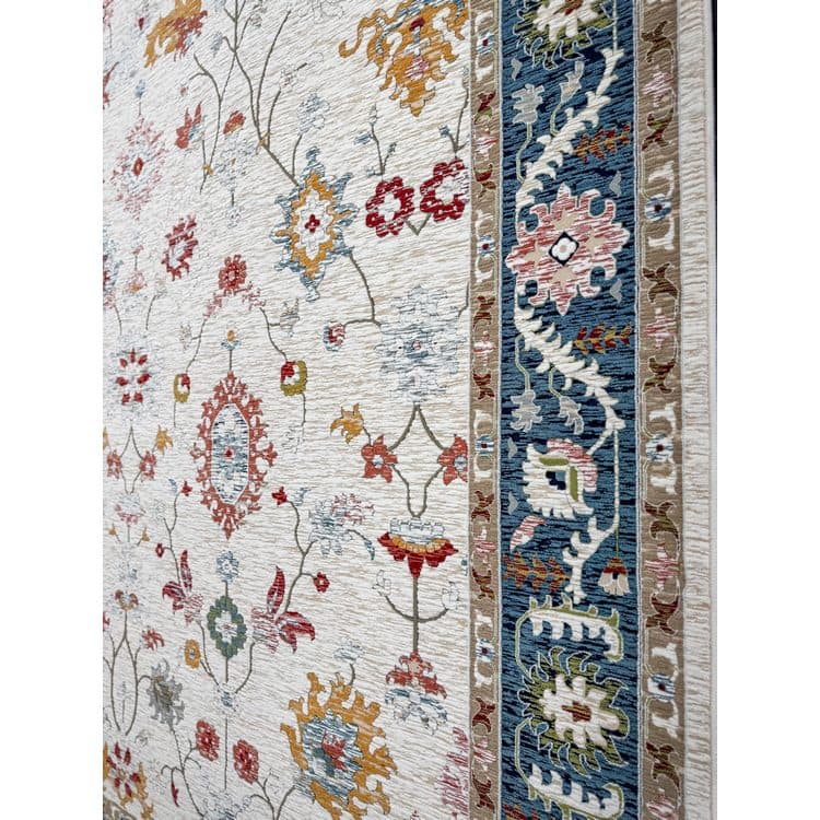 فرش سلطان آبادی کرم 1200 شانه حاشیه سرمه ای کد 222 — تصویر ۲
