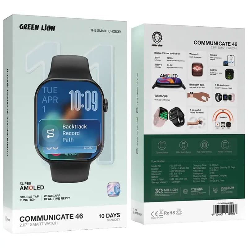 ساعت هوشمند کامیونیکیت 46 گرین لاین Green Lion Communicate 46 Smart Watch 2.07 Inch GL-SW11A — تصویر ۳