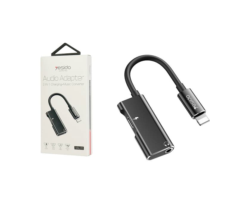 مبدل Aux لایتنینگ Yesido YAU11 با قابلیت شارژ