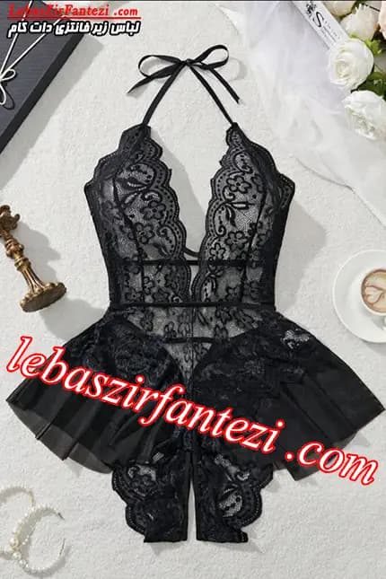 بادی سایز بزرگ فاق باز گیپوری کد 350 | بادی فانتزی فاق باز مدل عروسکی — تصویر ۲