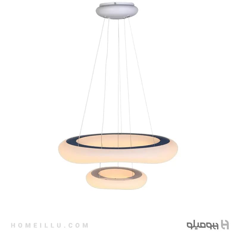 چراغ آویز لوستر ال ای دی 88 وات مدرن دونات دو طبقه NSTS5