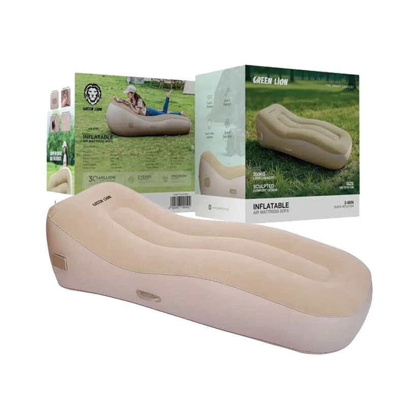 تشک بادی به همراه پمپ باد گرین لاین مدل Green Lion Inflatable Car mattress GMT4