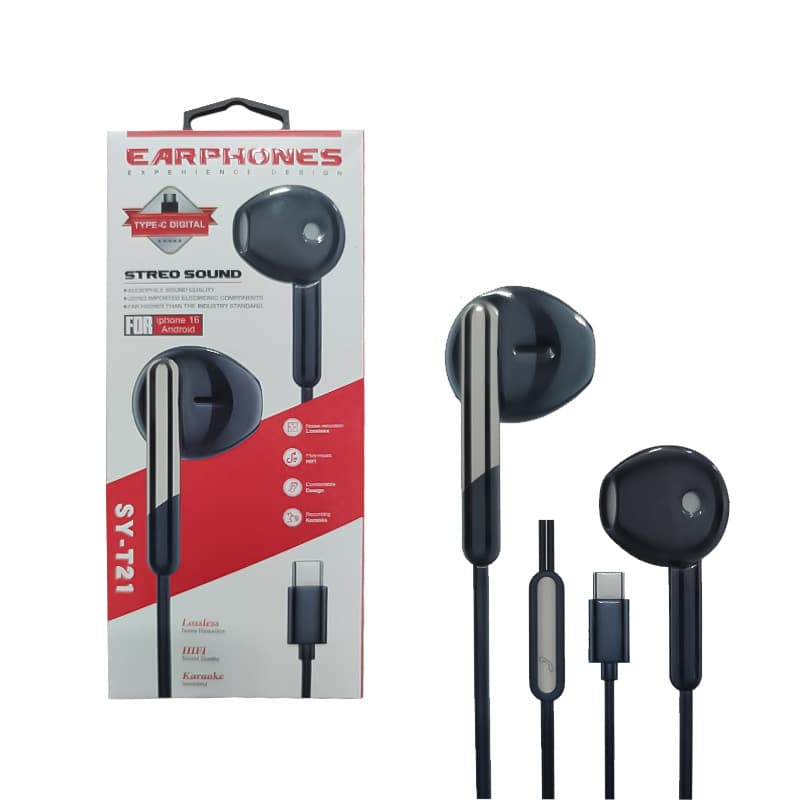 هدفون سیمدار سر استخونی سوکت Type-C مدل EARPHONES SY-T21
