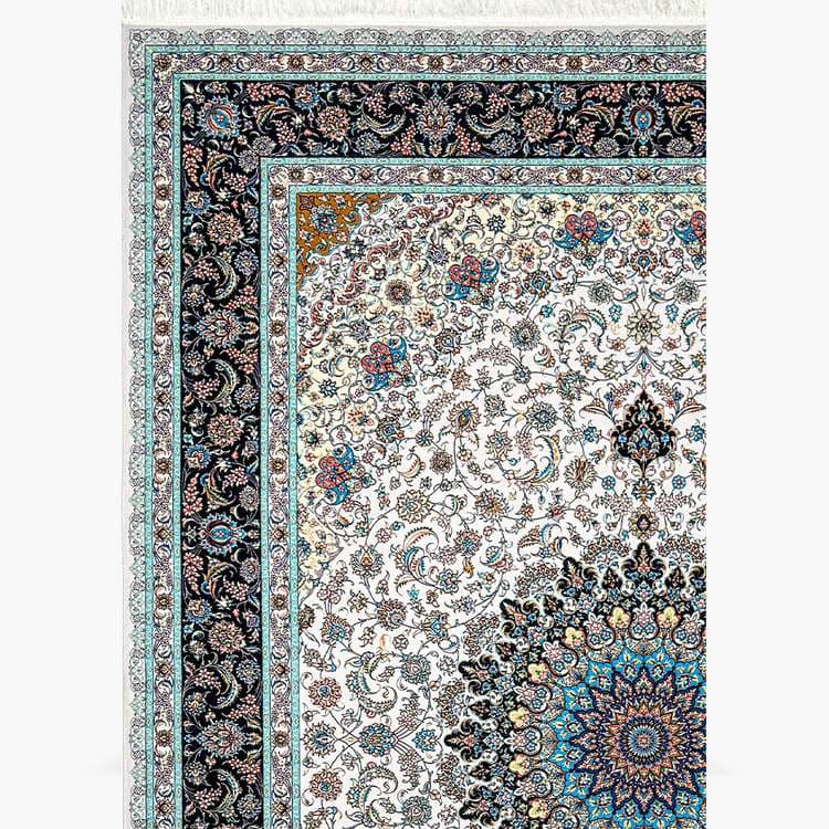 فرش 1500 شانه دستباف گونه زمینه کرم — تصویر ۲