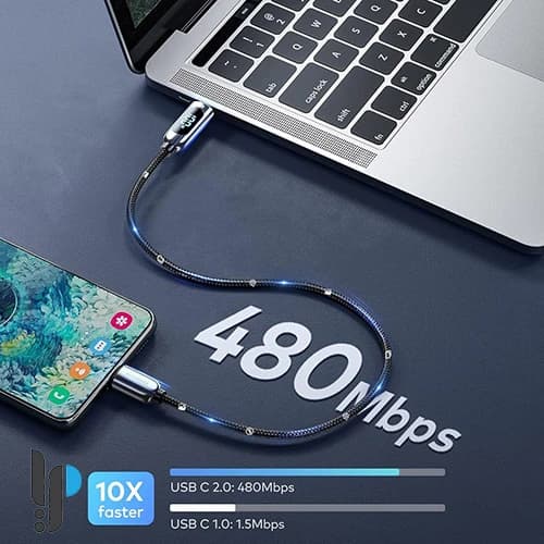 کابل شارژ تایپ سی 100 وات بیسوس Baseus Display CATSK-B طول 1 متر — تصویر ۸