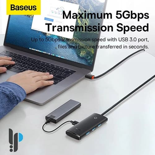 هاب 4 پورت بیسوس مدل Baseus WKQX030101 با کابل 1 متری USB — تصویر ۵