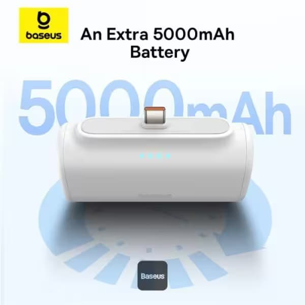 پاوربانک باسئوس مدل Compact Fast Charging Type-C Edition | ظرفیت 5000 میلی آمپر ساعت — تصویر ۵