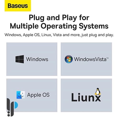 هاب 4 پورت بیسوس مدل Baseus WKQX030401 با کابل 1متری USB-C — تصویر ۵
